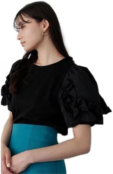 Amazon | [ナチュラルビューティーベーシック] Tシャツ フリルスリーブ